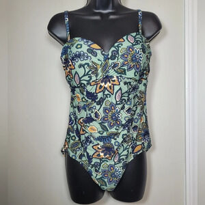 Tahiti Paisley Print One Piece Swim Suit sz L